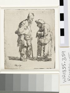 Mendigo y mendiga conversando, 1630 de Rembrandt van Rijn